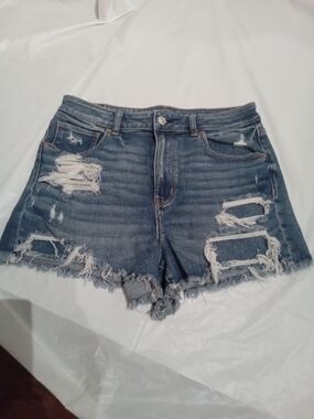American Eagle Outfitters Distressed Blue Denim Jean Shorts 12